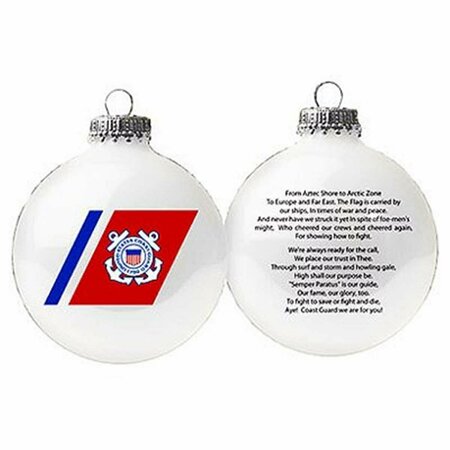 CHRISTMAS BY KREBS 3.25 in. US Coast Guard Glass Ornament CH570826